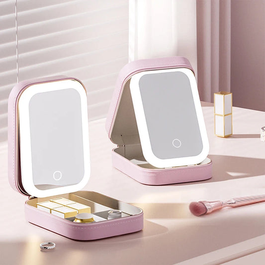 Marabel ™ Makeup Storage Box with LED Light Mirror